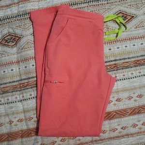 Figs Small Hot Coral yolo skinny leg